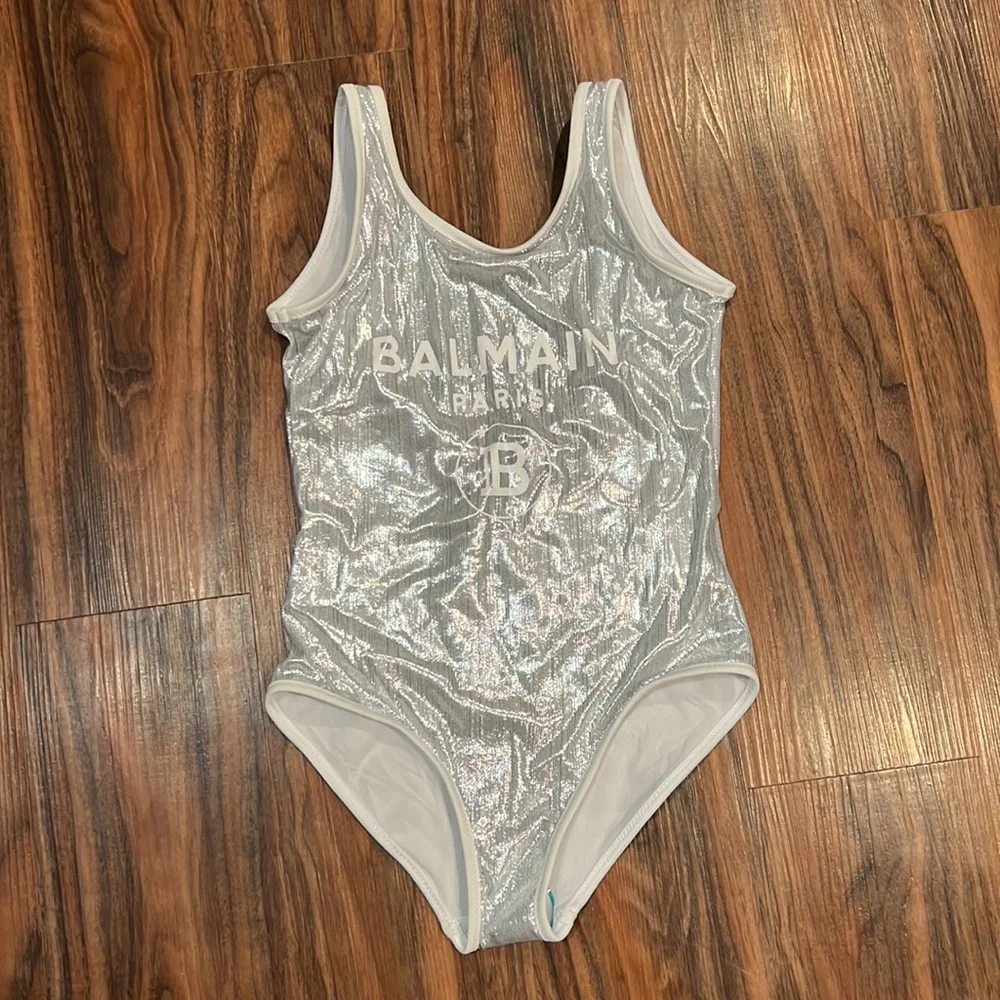 Balmain Silver One Piece With Logo